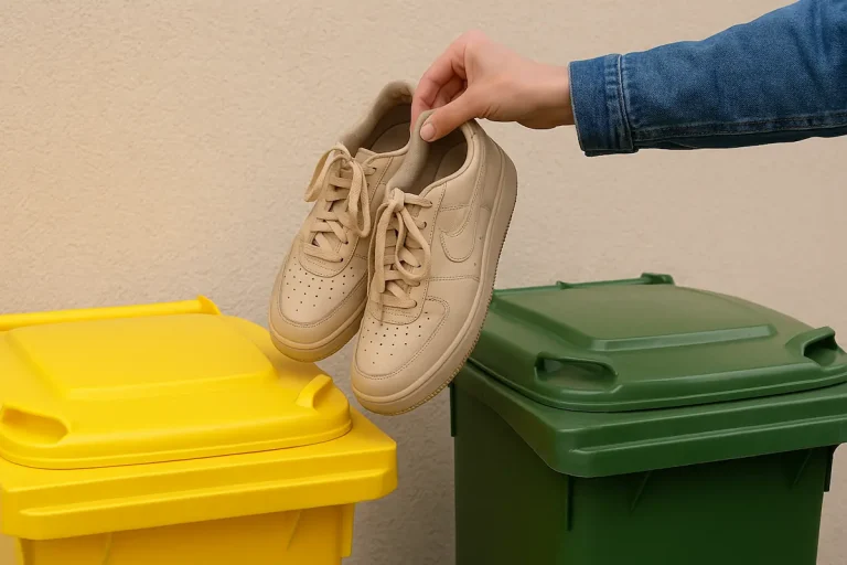 Chaussures poubelle jaune ou verte